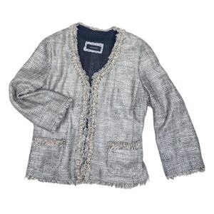 𝅺Caractère Tweed Suit Jacket Fringe